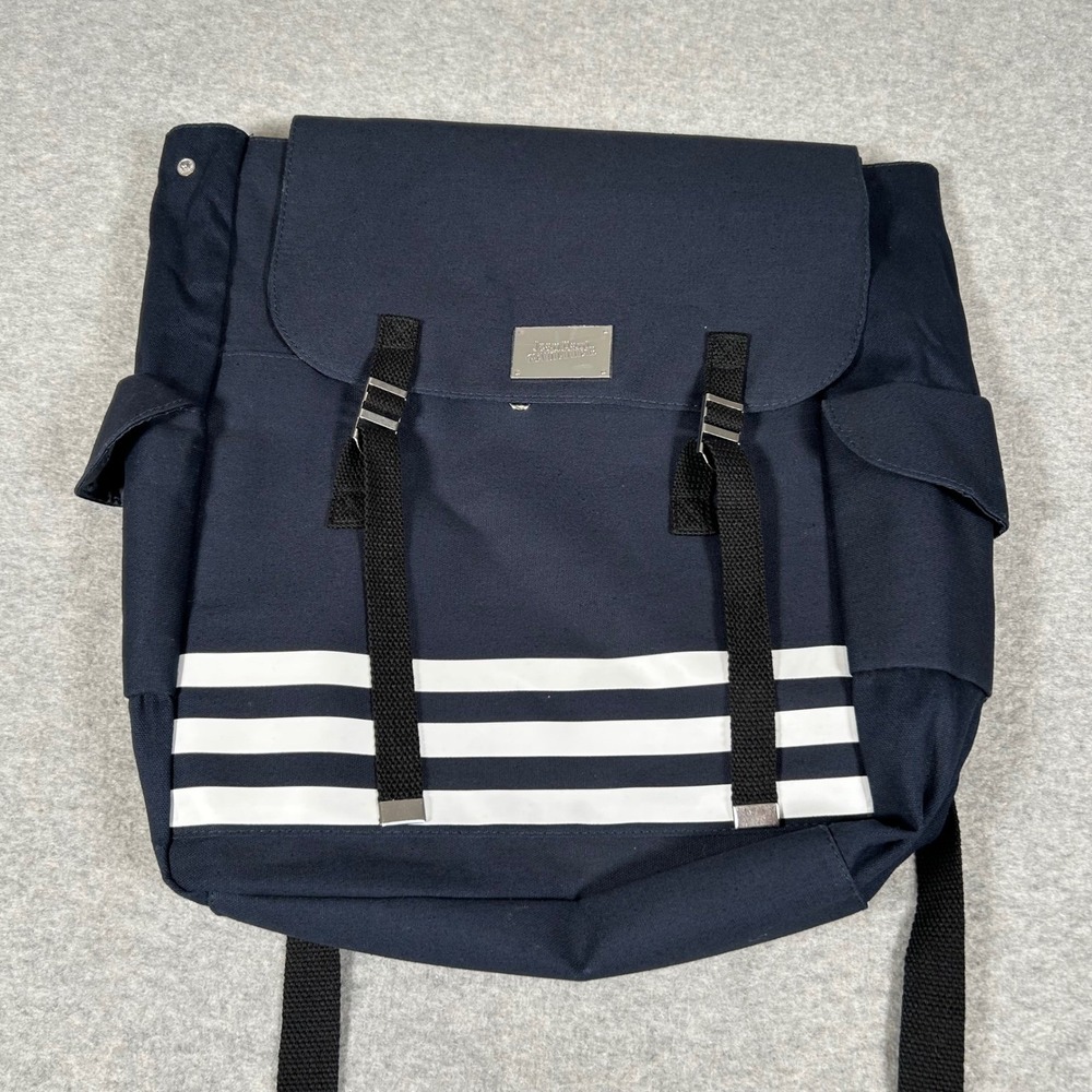Jean Paul Gaultier‎ Backpack Navy Blue White Stripe Travel Bag Nautical